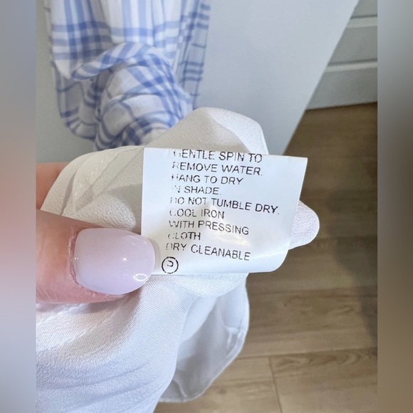 Bec + Bridge Alexa Blue White Gingham V Neck Belted Maxi Dress US 2 - Picture 9 of 14